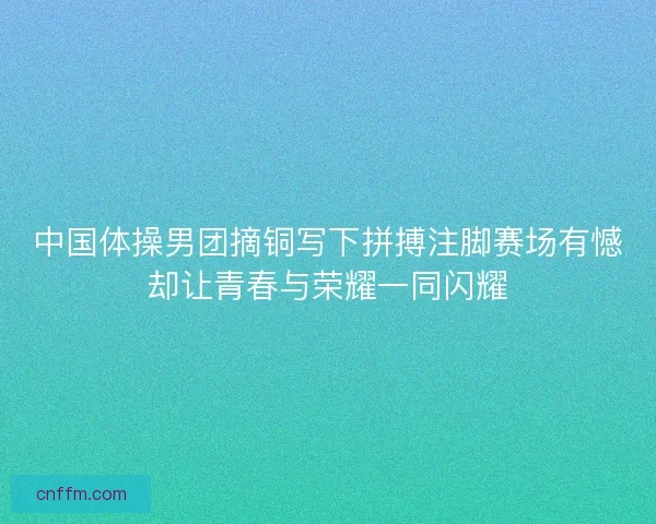 中国体操男团摘铜写下拼搏注脚赛场有憾却让青春与荣耀一同闪耀