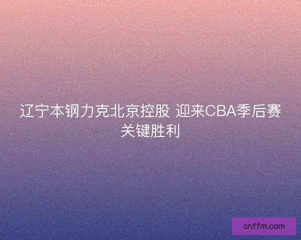 辽宁本钢力克北京控股 迎来CBA季后赛关键胜利
